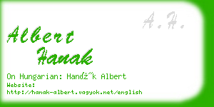 albert hanak business card